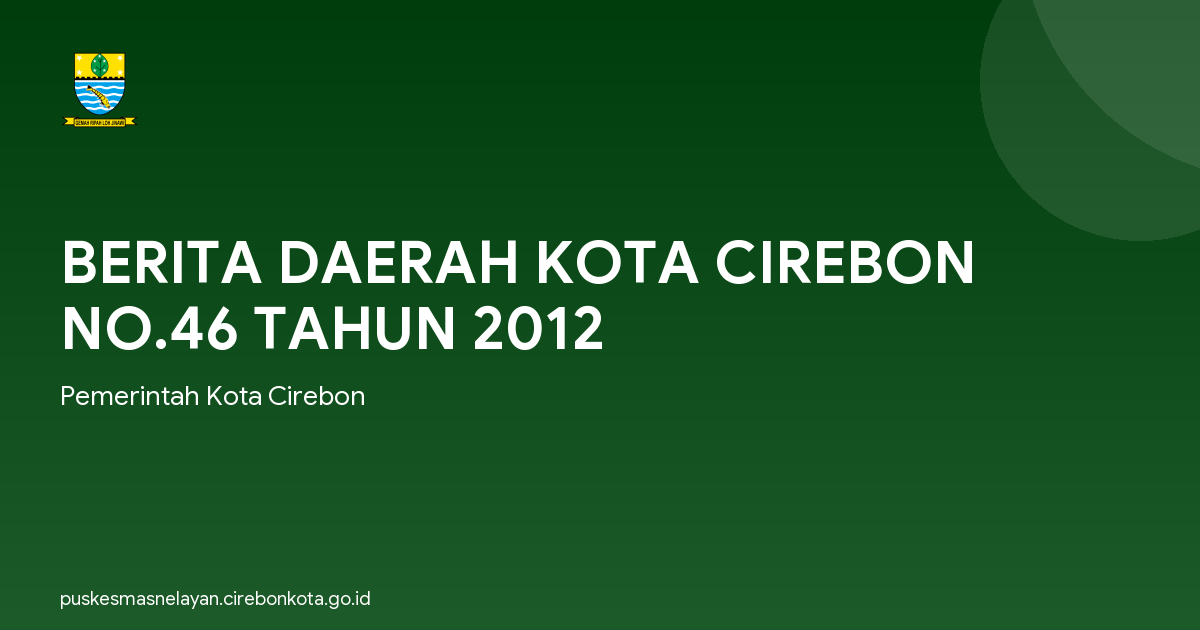 BERITA DAERAH KOTA CIREBON NO.46 TAHUN 2012