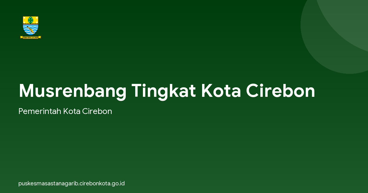 Musrenbang Tingkat Kota Cirebon